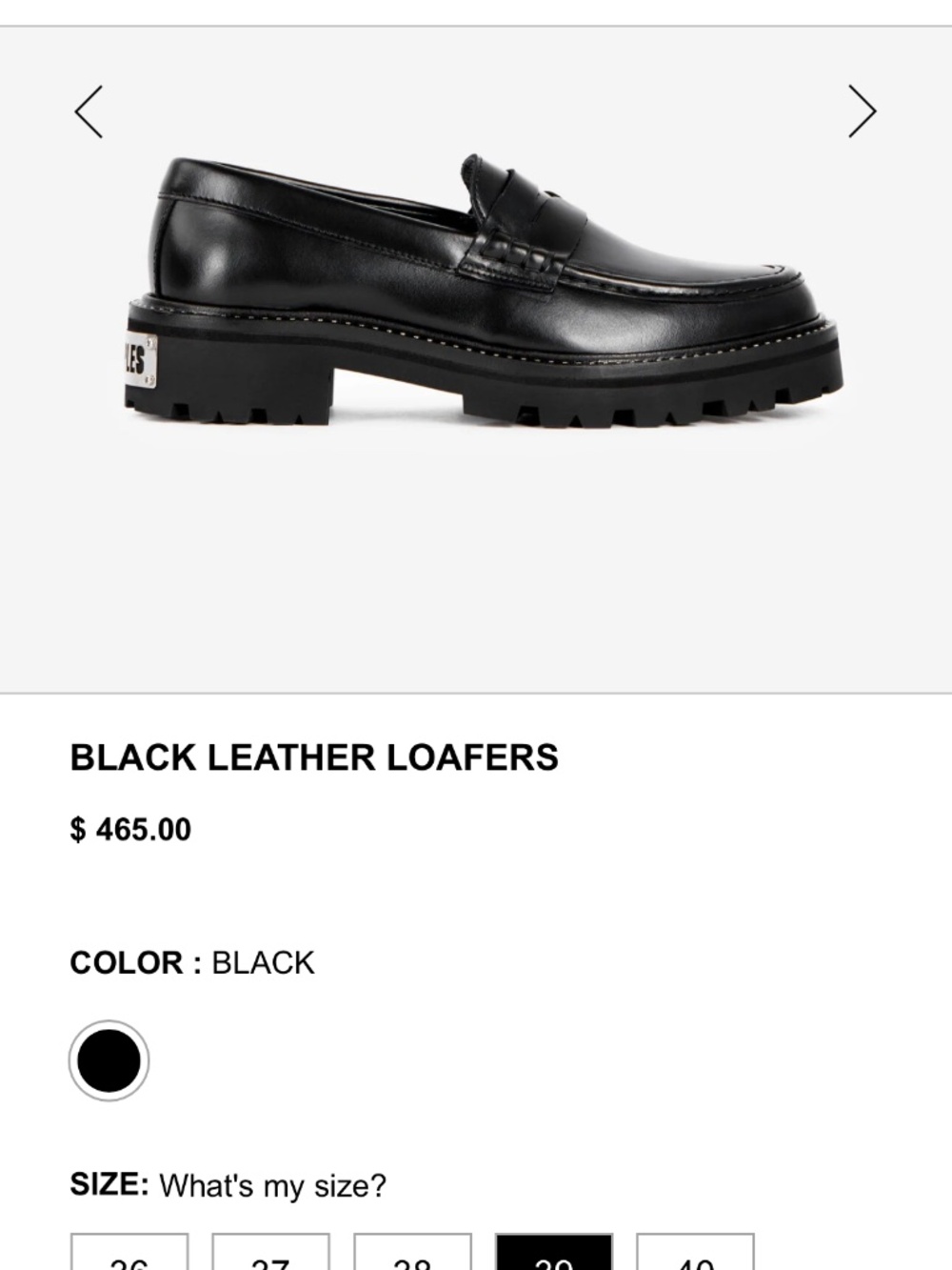 The Kooples Black Chunky Leather Loafers